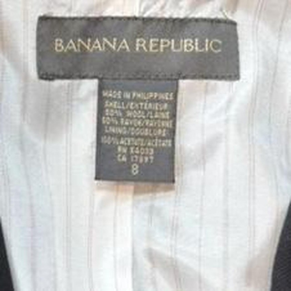 Vintage Y2K Banana Republic Black Wool Blend Tailored Blazer, Women's Size 8 - Picture 5 of 8